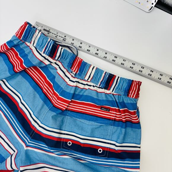 Johnnie O Swim Suit Trunks Men’s Medium M Multicolor Stripe Lined Pockets Board - Picture 5 of 6